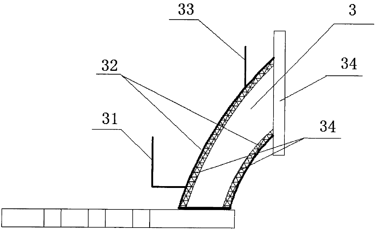 Protecting device for flue gas ducts of electric arc furnace