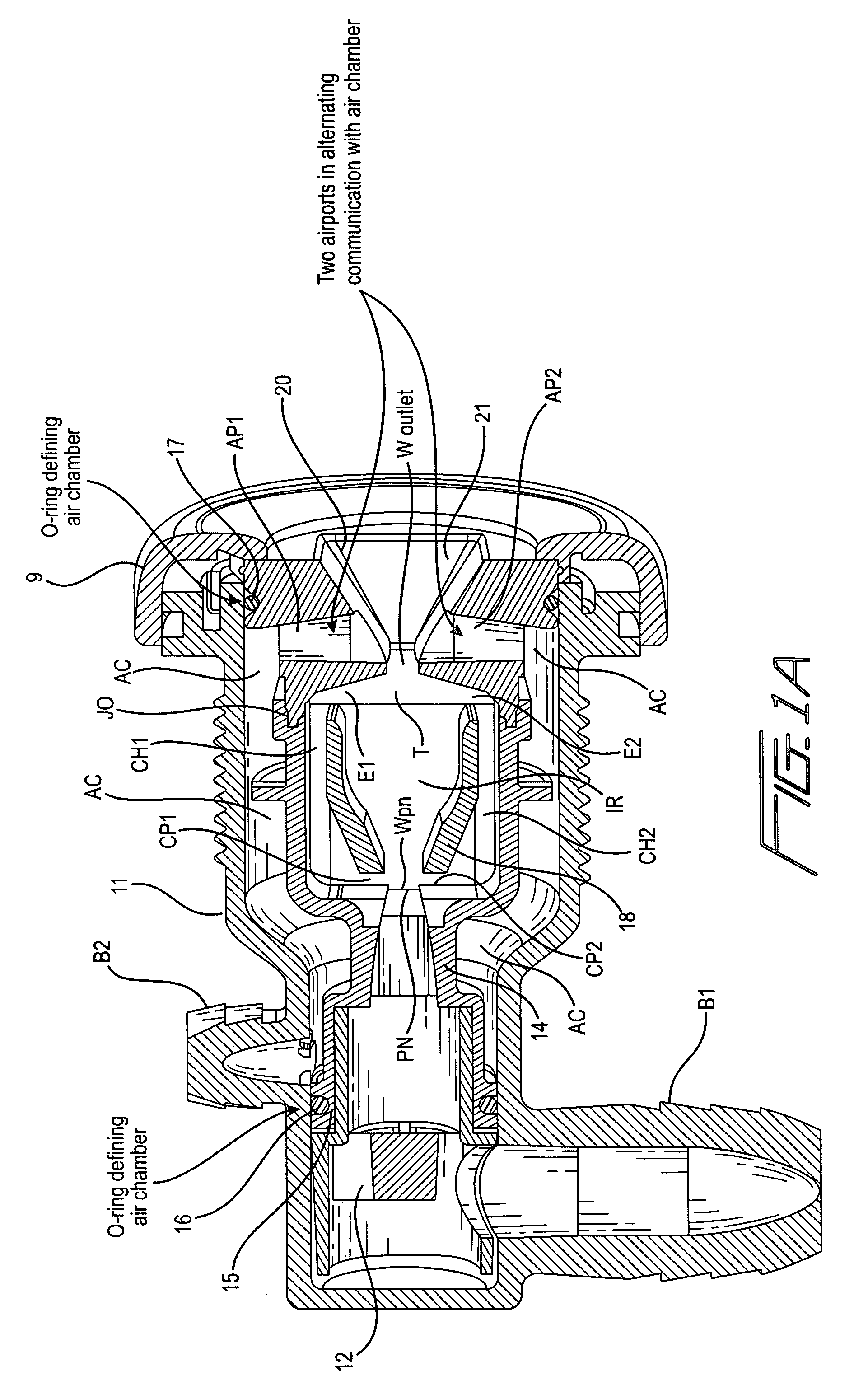 Compact spa jet with enhanced air effects