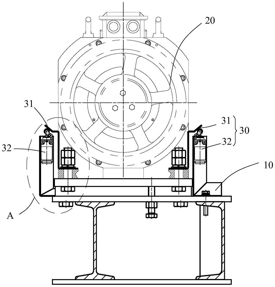 Elevator traction machine safety detection device and elevator control equipment