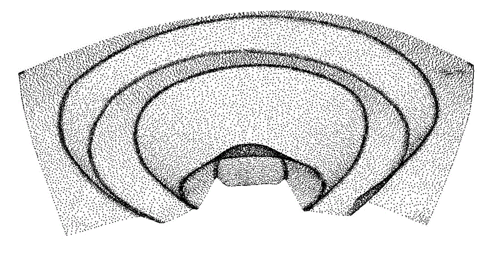 Scattered point cloud Delaunay triangulation curved surface reconstruction method based on mapping method