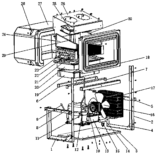 Side-placed type integrated refrigerating unit