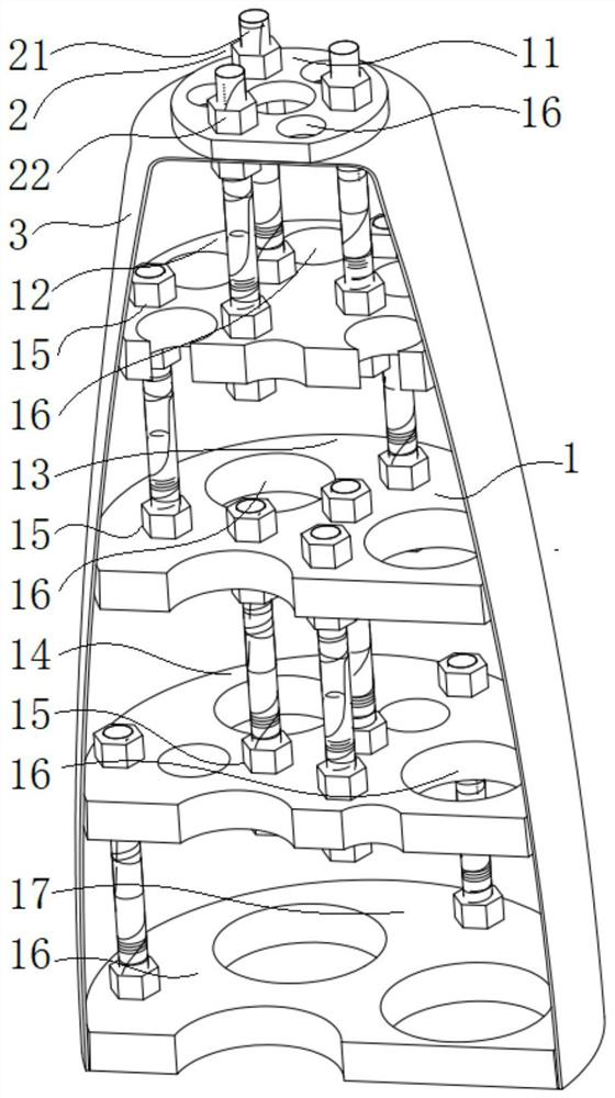 Flexible tool for solution treatment of curved generatrix thin-wall aluminum alloy structural member