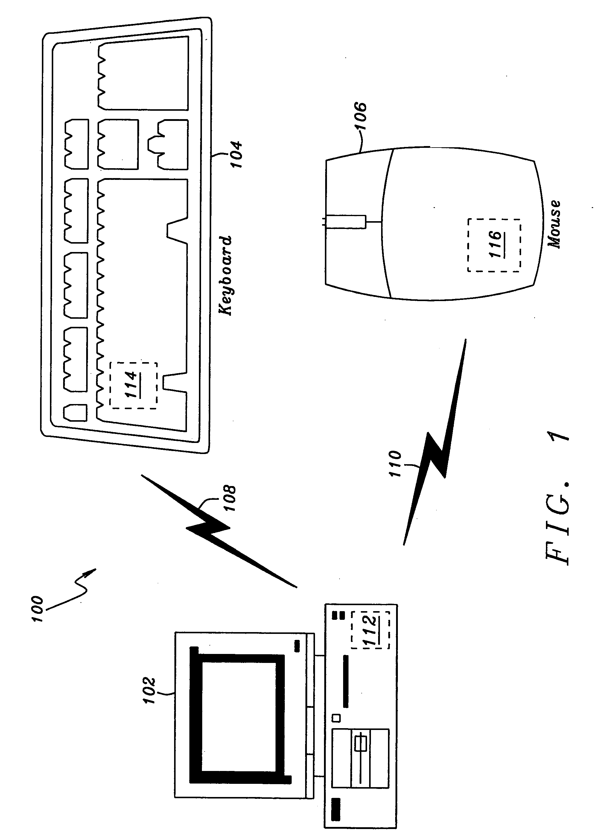 Wireless transceiver system for computer input devices