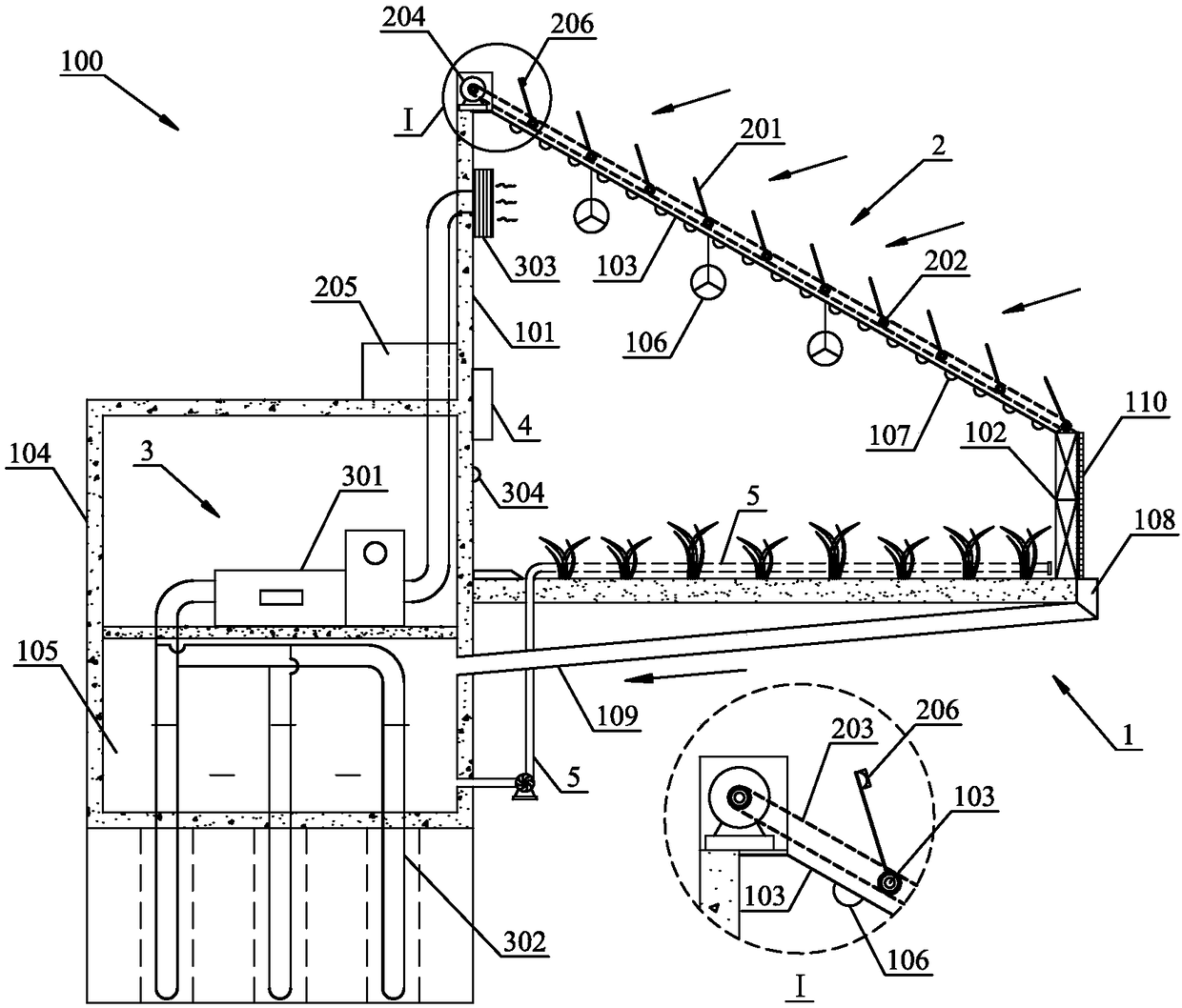 Greenhouse system based on solar energy and ground source heat pump