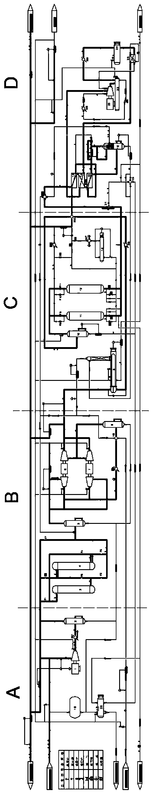 Skid-mounted type natural gas treatment device