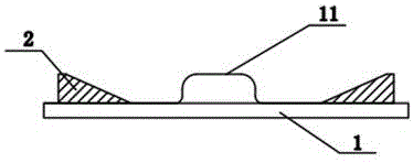 LED support, LED and LED packaging process