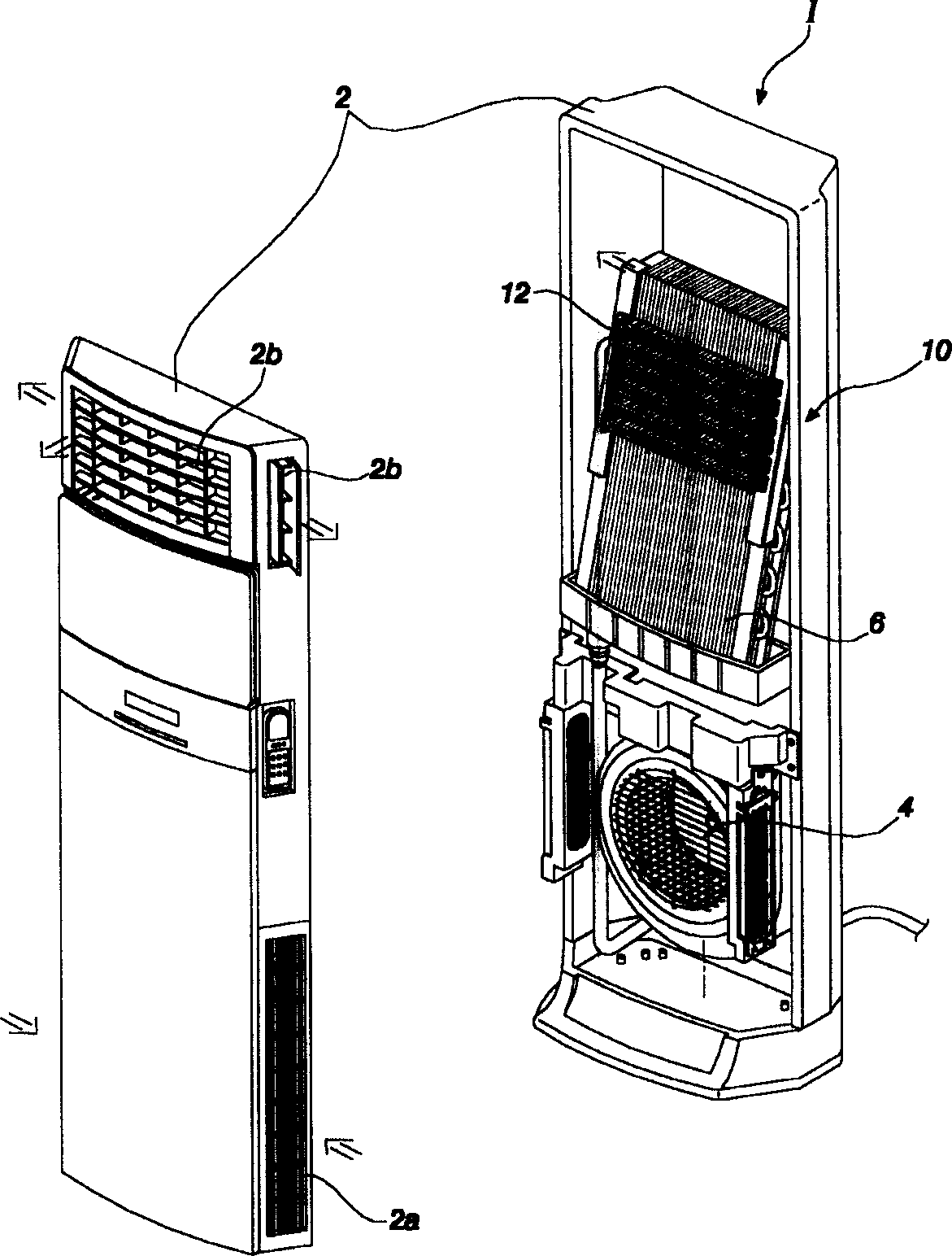 Heating device for air conditioners