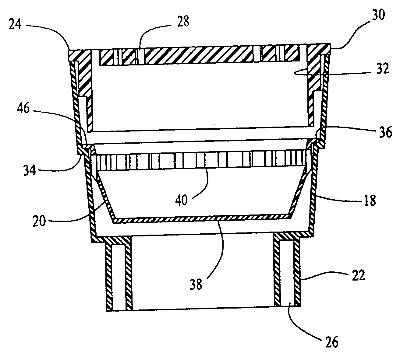 Nestable catch basin assembly with removable debris trap