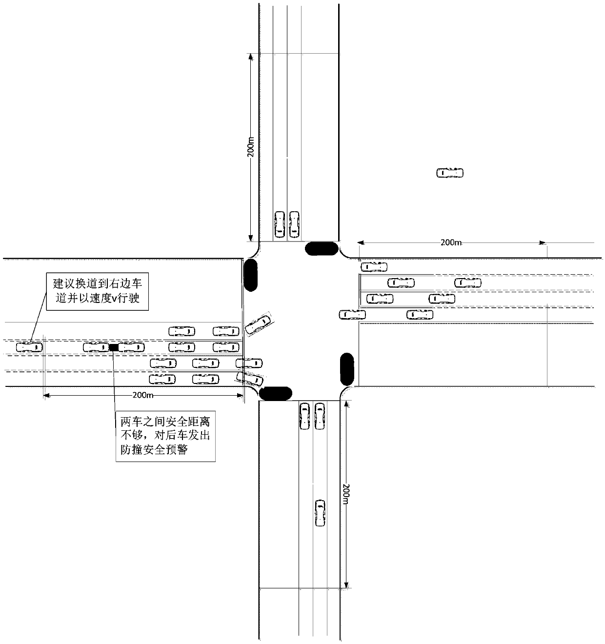 Vehicle and road collaborative information-based signalized intersection vehicle speed guidance system and method