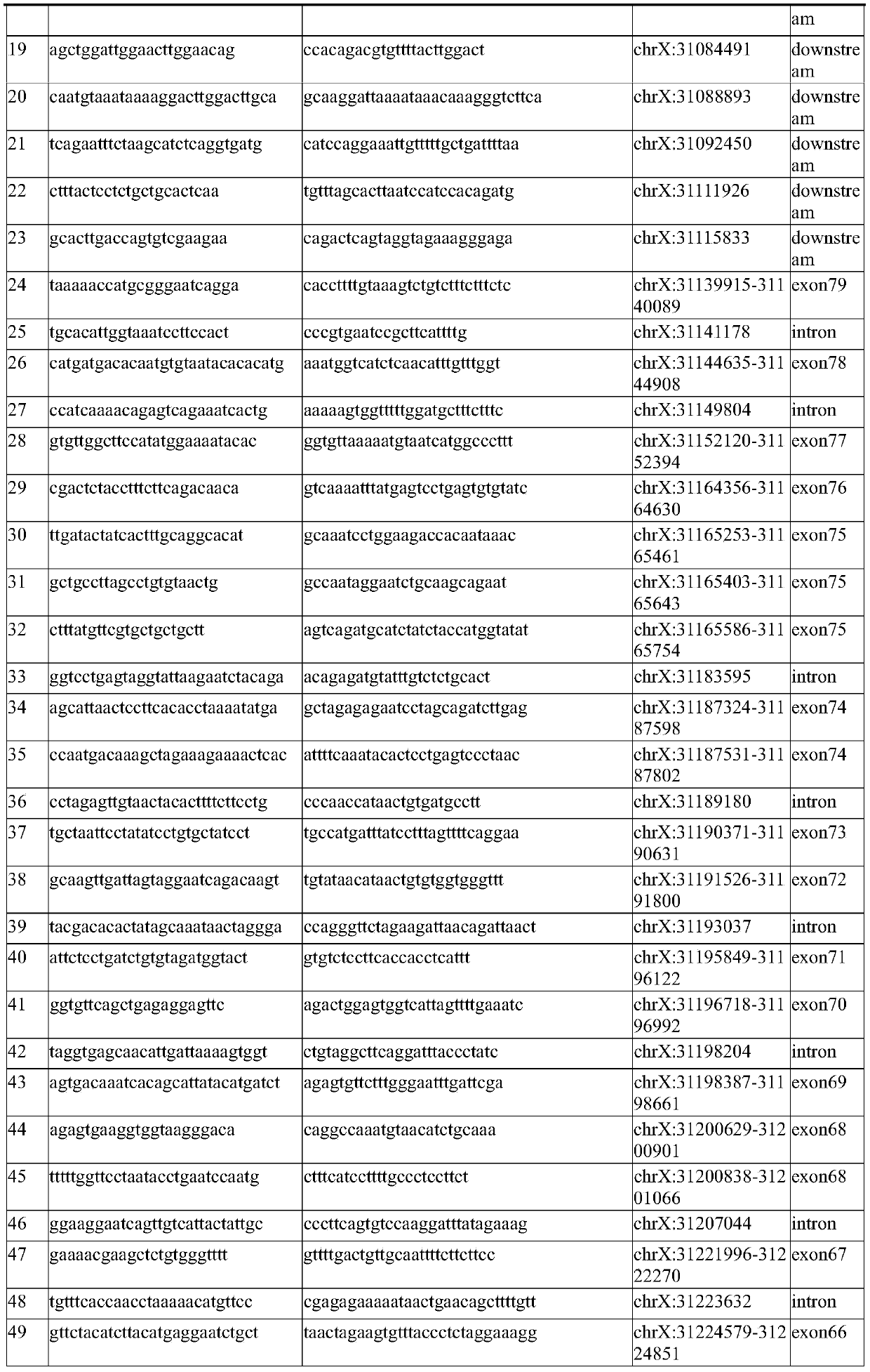 Method and kit for detecting Duchenne muscular dystrophy gene defects, and primer composition