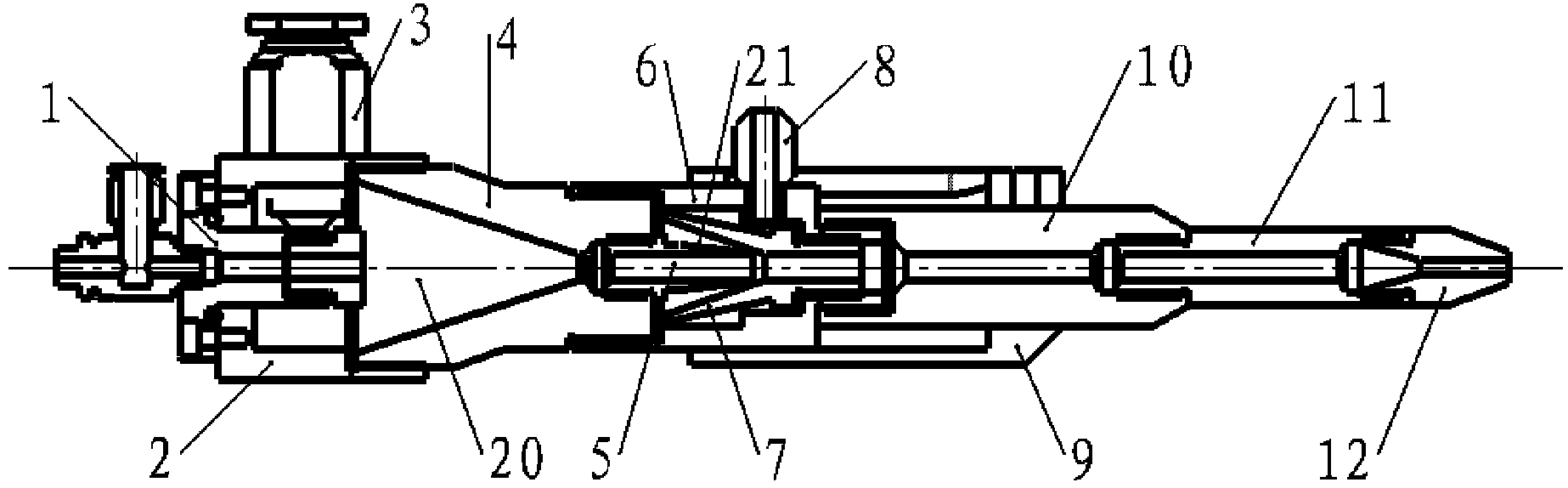 Paraxial powder-feeding working head for laser powder processing