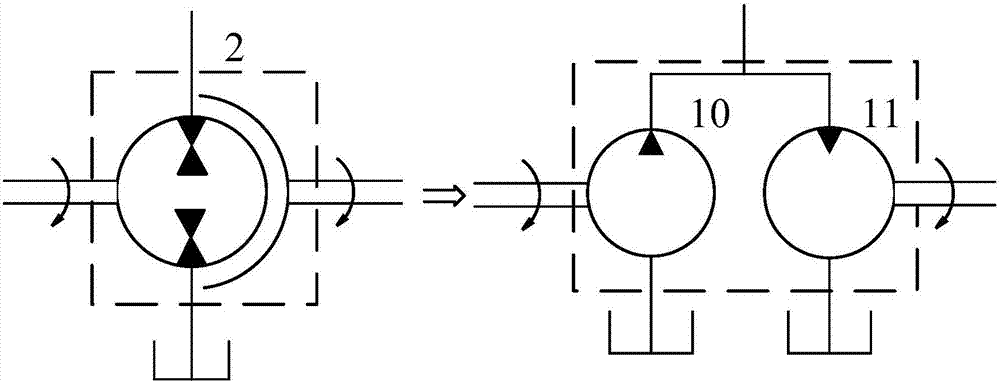 Integrated hydraulic transformer based on energy recovery