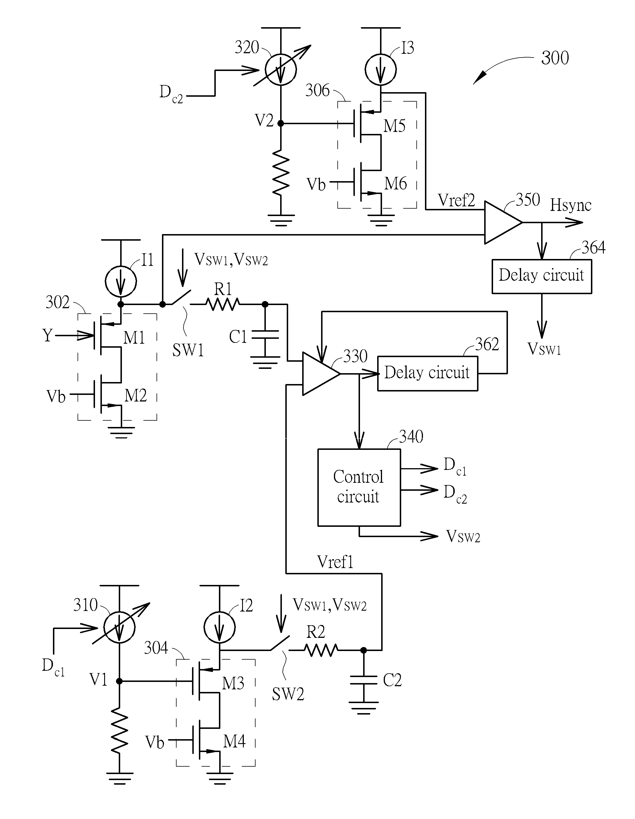 Circuit for generating horizontal synchronizing signal of display and associated method