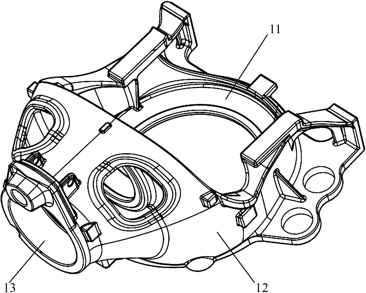 Mould and casting method of solid solution strengthened ferritic nodular cast iron wind power casting