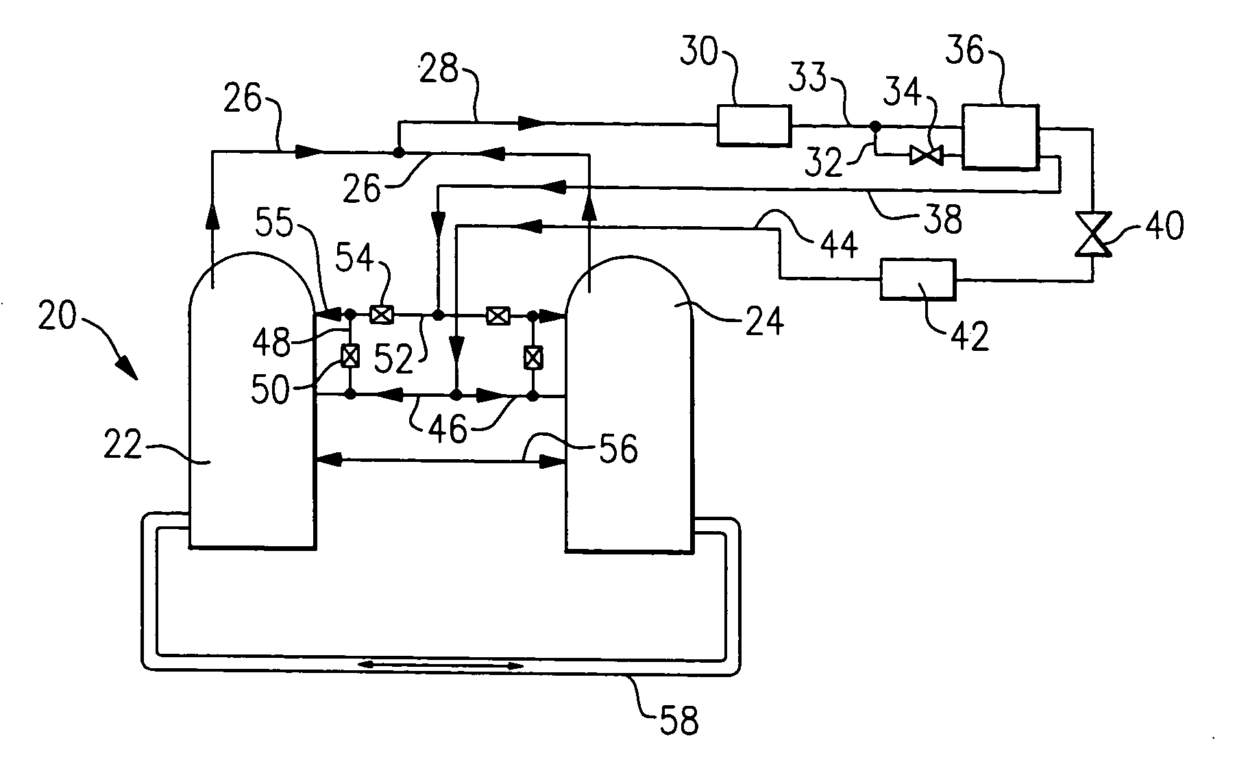 Tandem compressors with economized operation