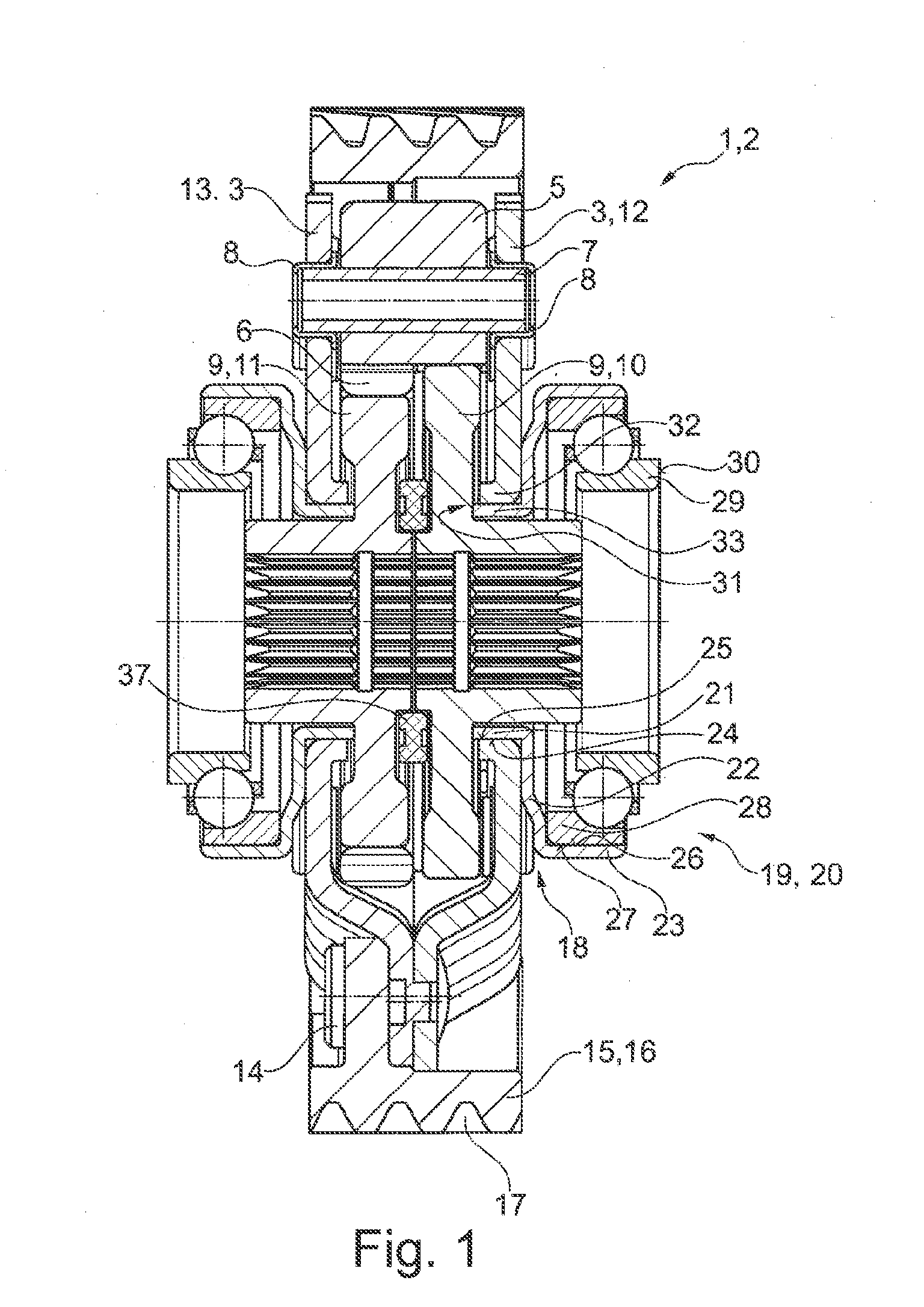 Planetary gearbox comprising a differential