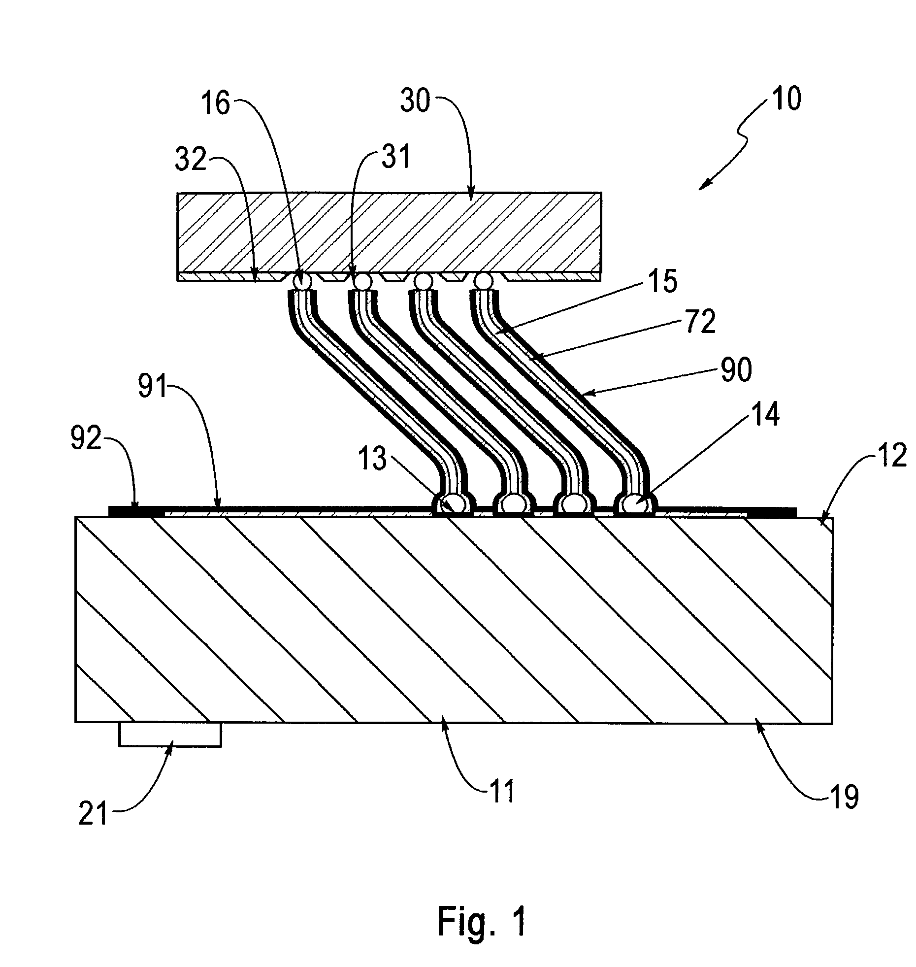 Probe structure having a plurality of discrete insulated probe tips projecting from a support surface, apparatus for use thereof and methods of fabrication thereof