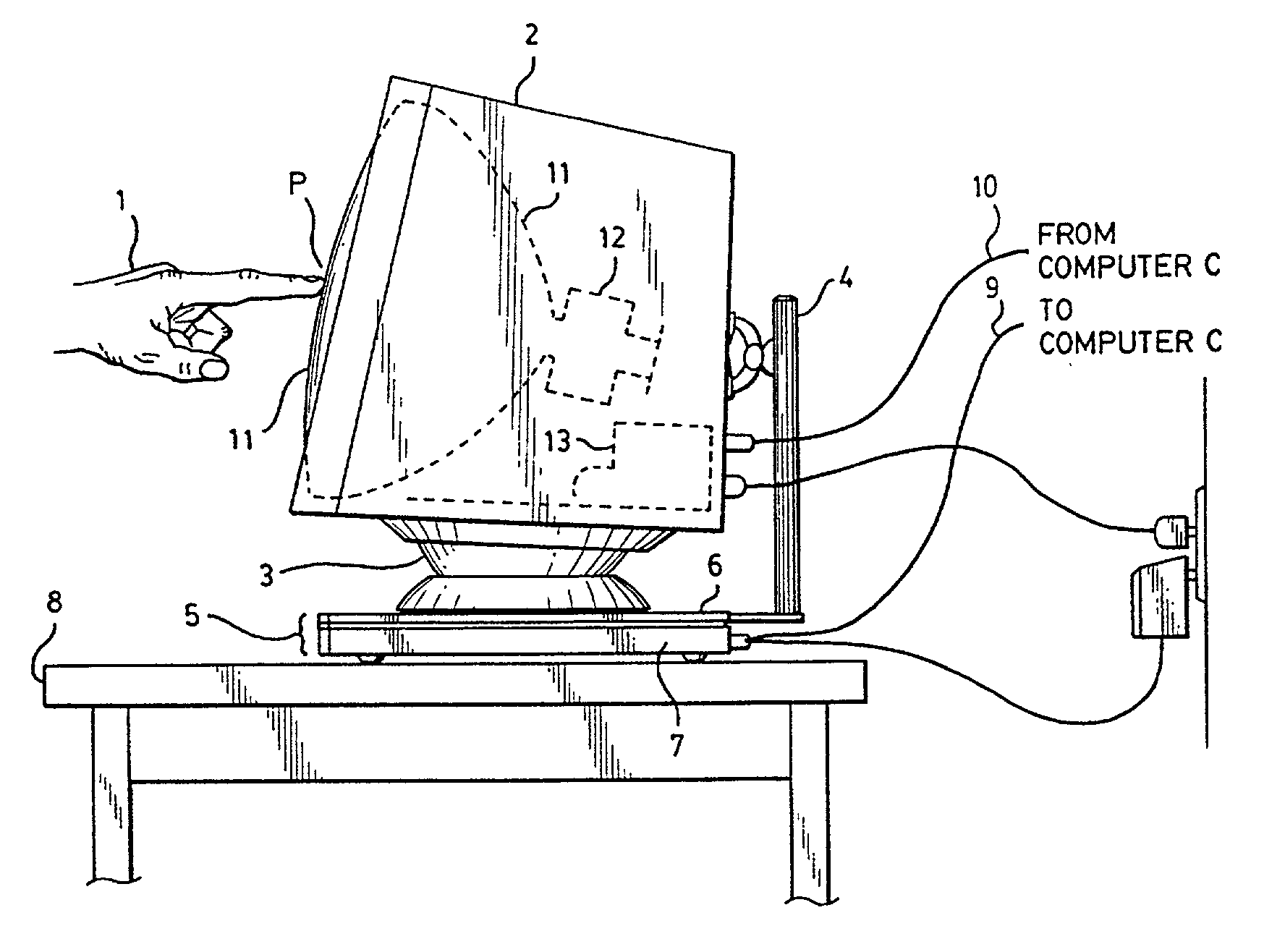 Method of and apparatus for the elimination of the effects of inertial interference in force measurement systems, including touch-input computer and related displays employing touch force location measurement techniques