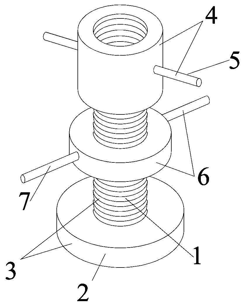 Screw capable of performing leveling for structural test