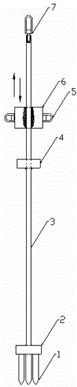 Clearing device and method used for aluminum-zinc pot molten pool bottom slag