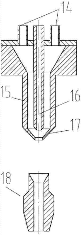 Sample gas pipeline, made of glass material, of aerosol focusing gas circuit and manufacturing method of sample gas pipeline