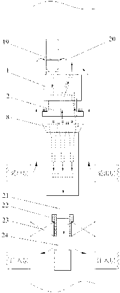 Downhole oil-water separation device with multistage hydrocyclones in parallel