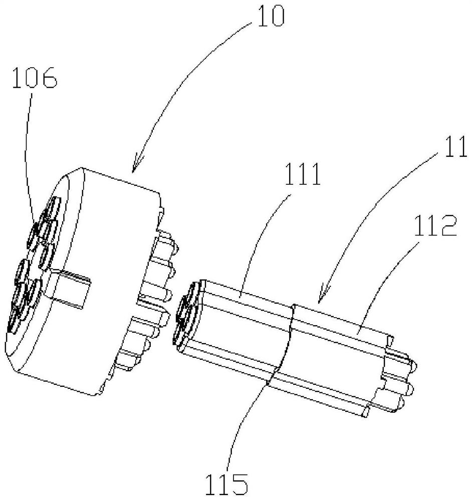 A transfer structure and a connector comprising the transfer structure