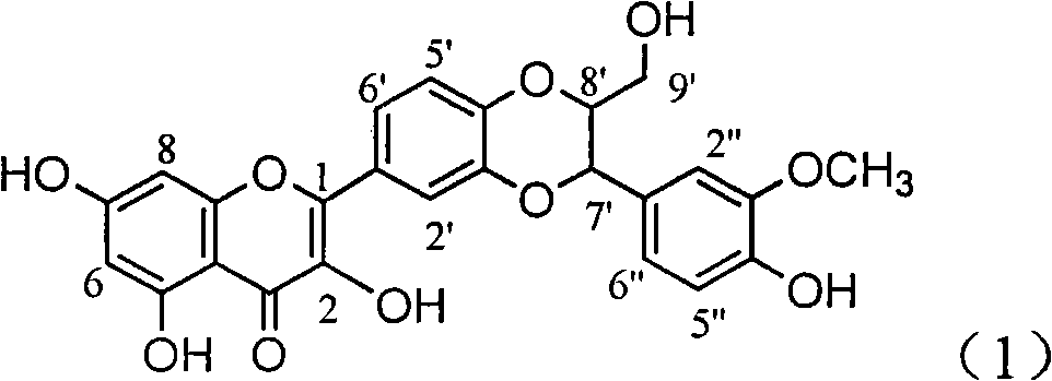 Application of dehydrogenation silybin in preparation of medicament for treating virus hepatitis B