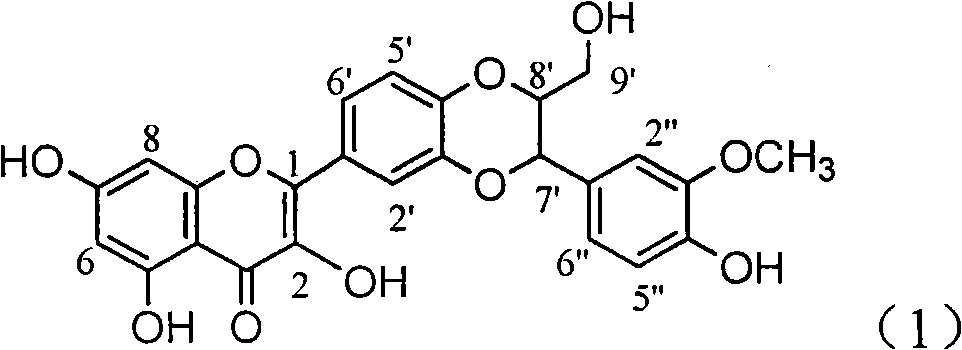 Application of dehydrogenation silybin in preparation of medicament for treating virus hepatitis B