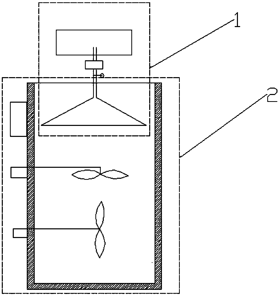 Micro-powder encapsulating and material mixing device for improving content uniformity of clonidine hydrochloride in zhenju antihypertensive tablets and material mixing method