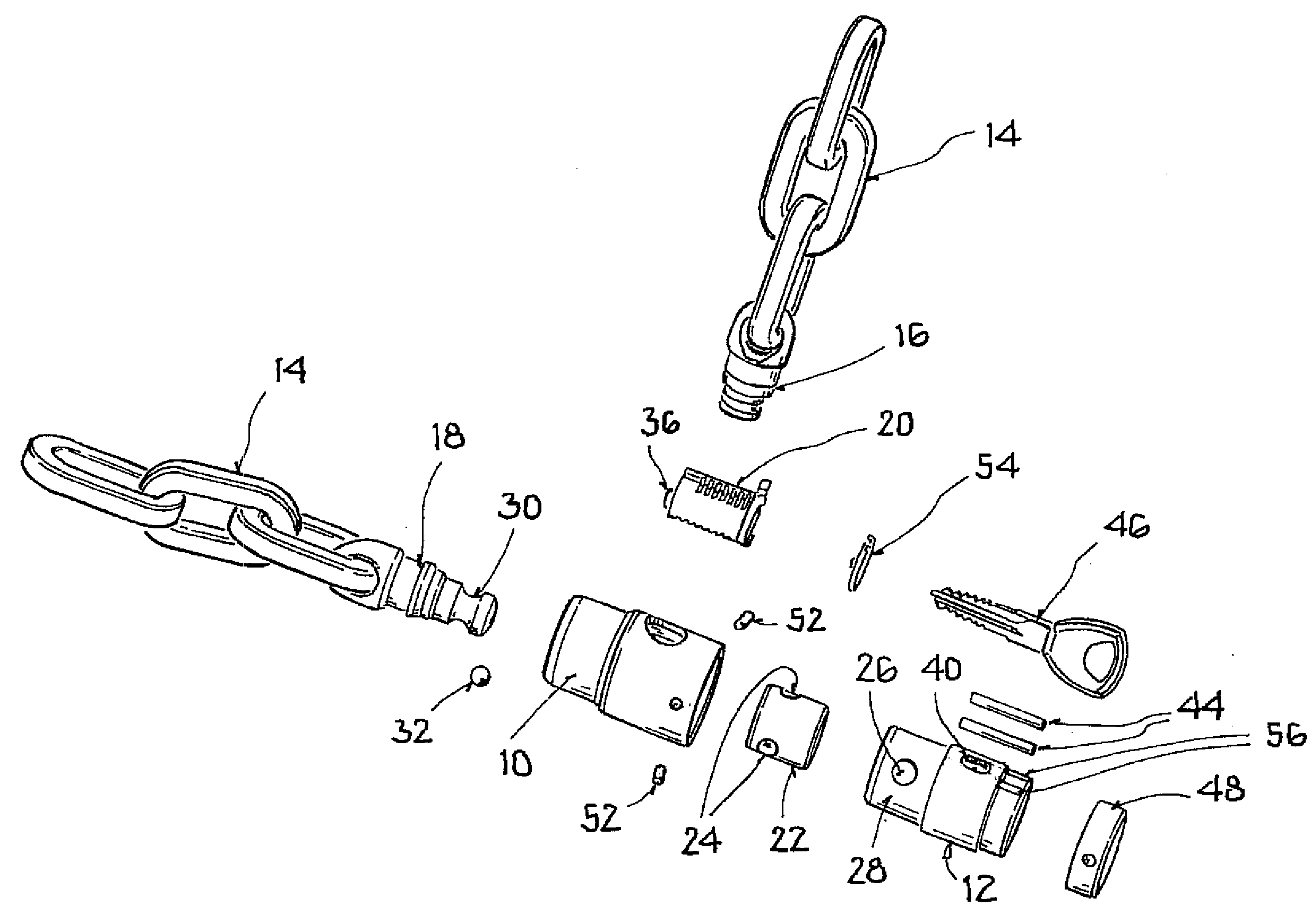 Loop lock having offset cylinder axis