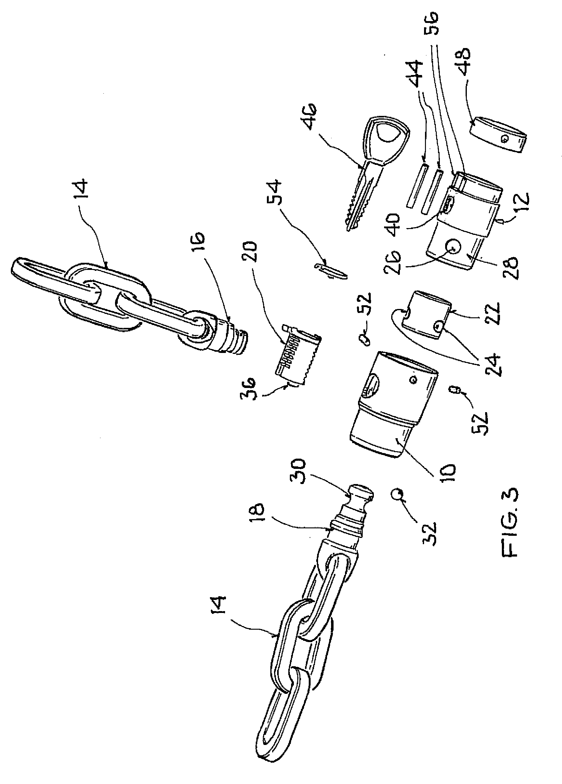 Loop lock having offset cylinder axis