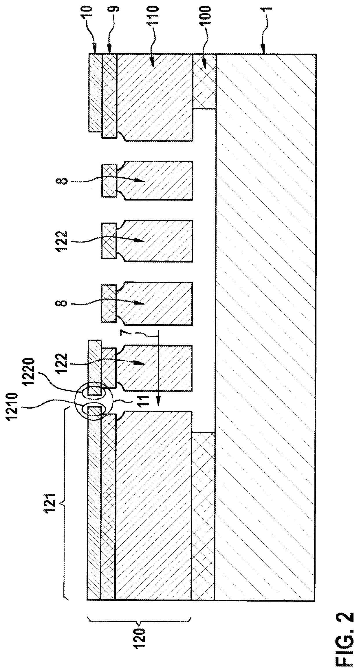 MEMS switch including an embedded metal contact