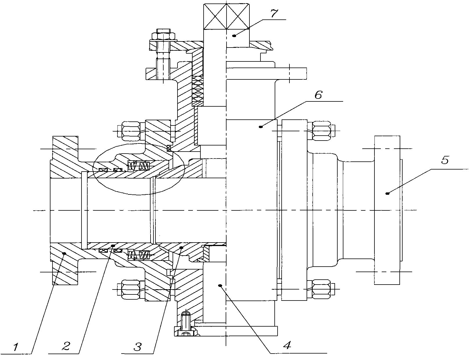 High-temperature abrasive resistant ball valve with fixed ball and floating valve seat