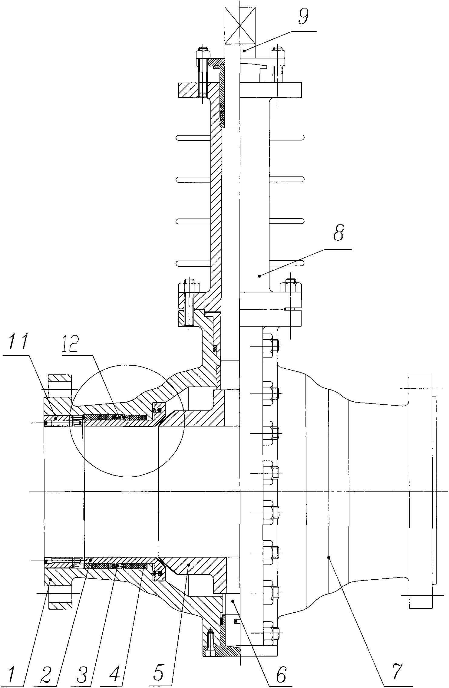 High-temperature abrasive resistant ball valve with fixed ball and floating valve seat