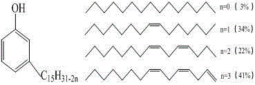 Method for preparing waterborne polyurethane using vegetable oil based cardanol as raw material