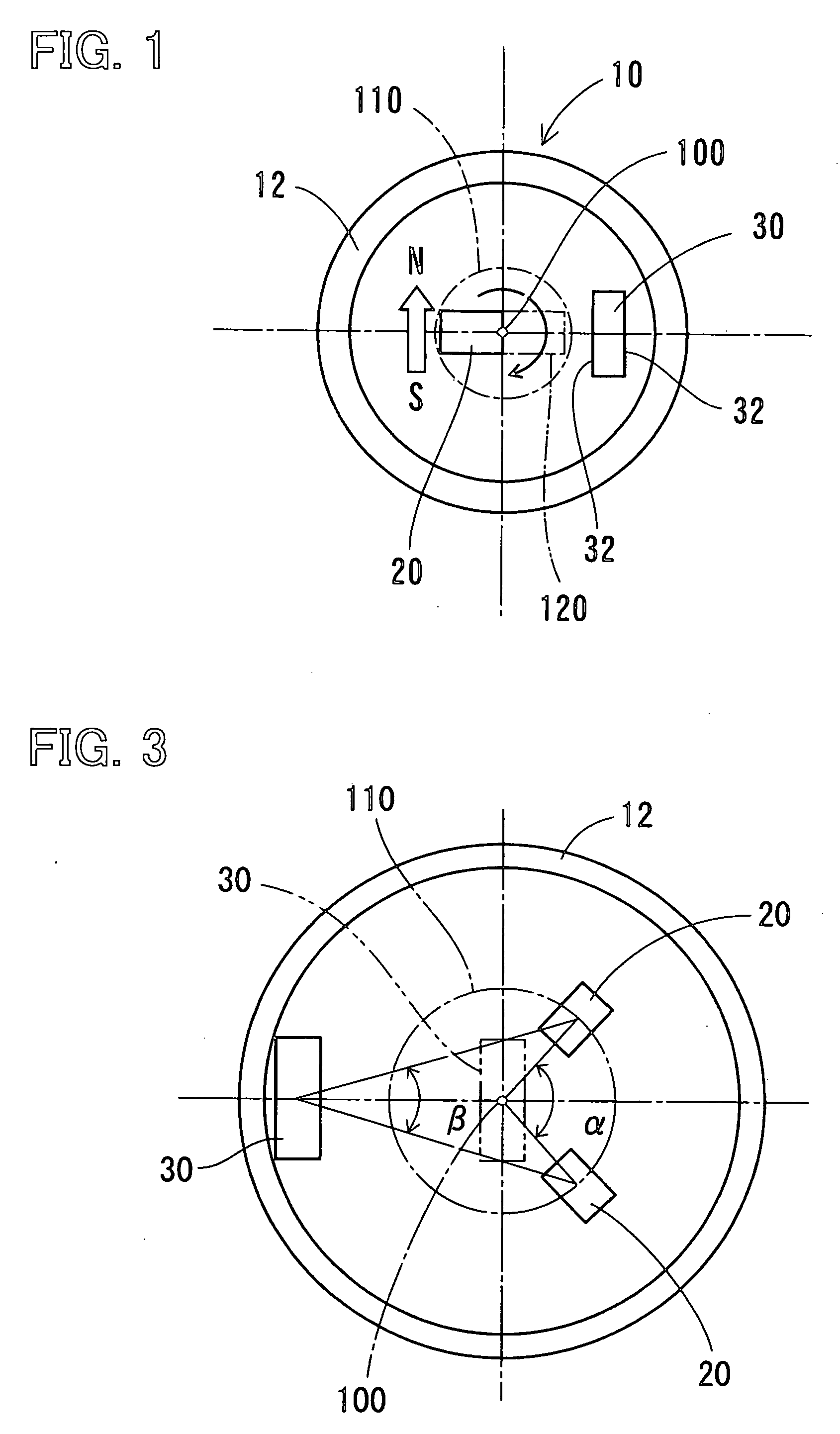 Magnetic rotation angle sensor