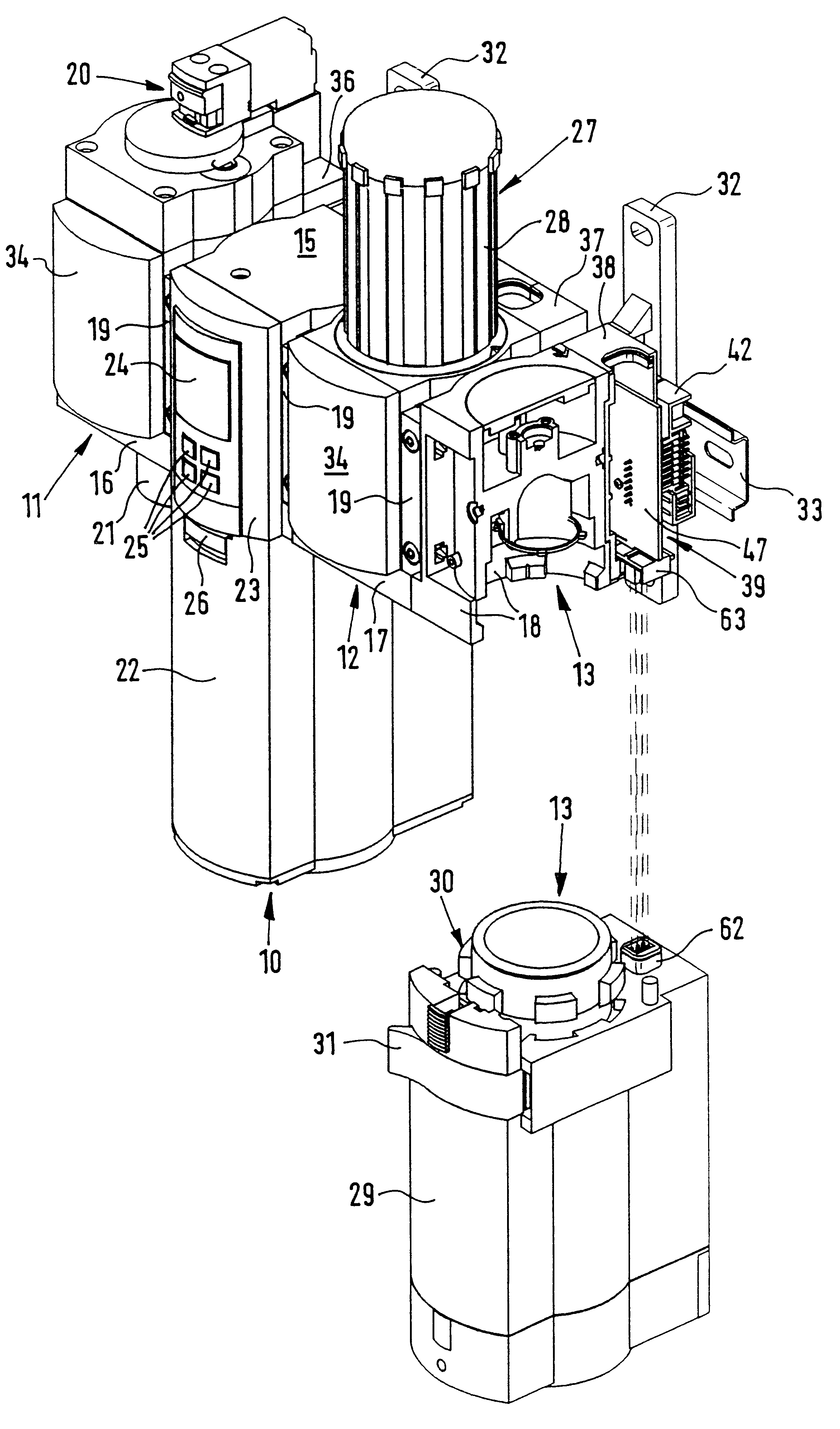 Compressed air servicing unit