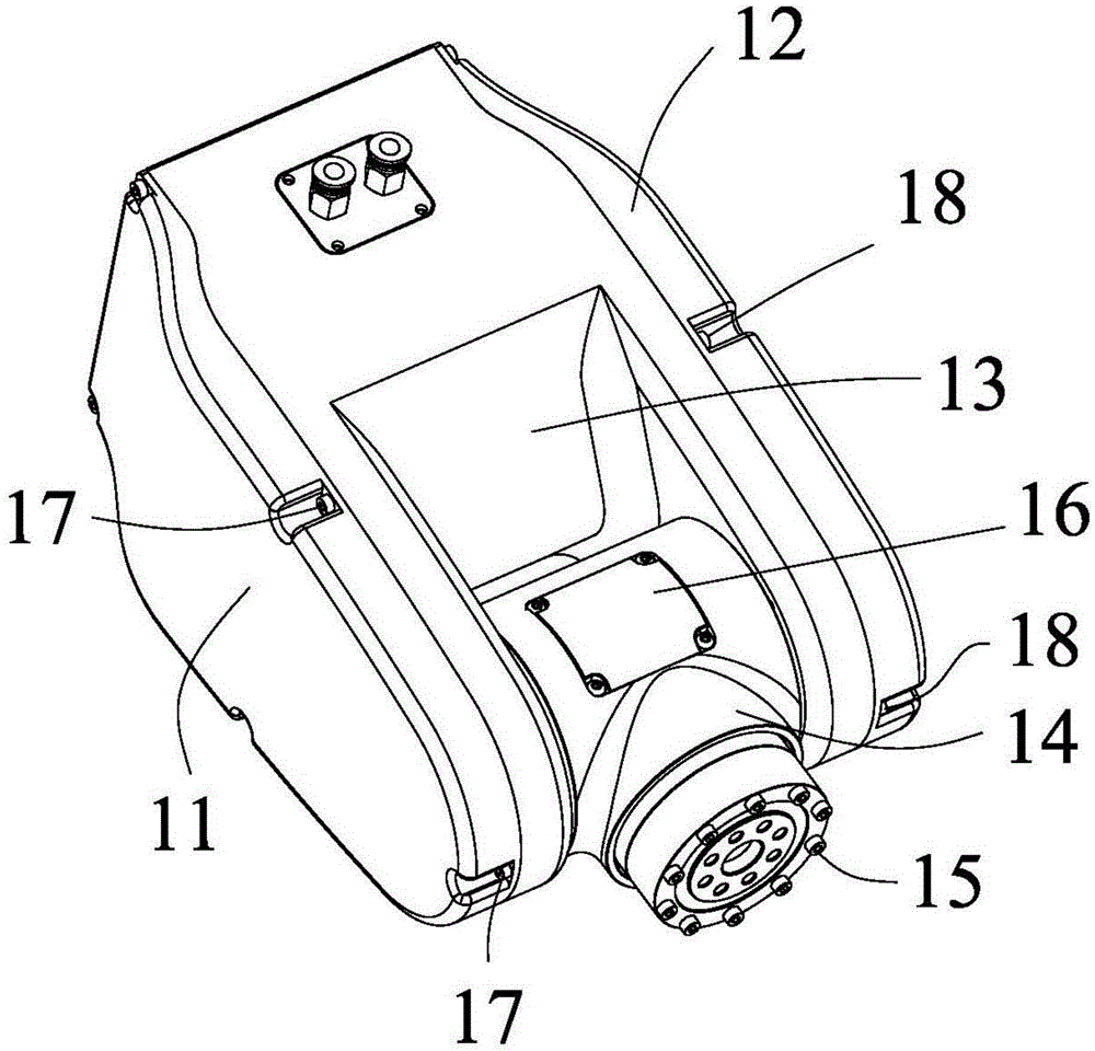 Wrist of six-axis robot arm