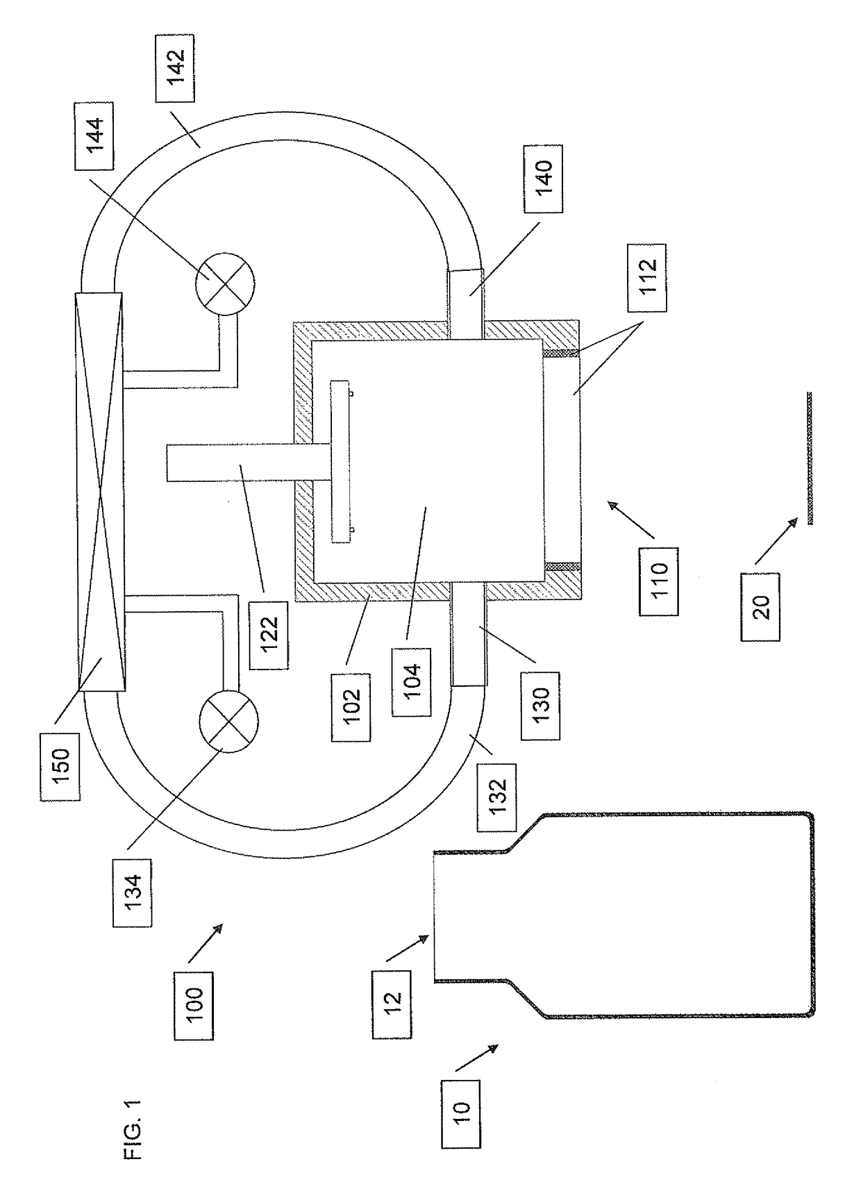 Device and method for atmosphere modification in a container during the sealing process