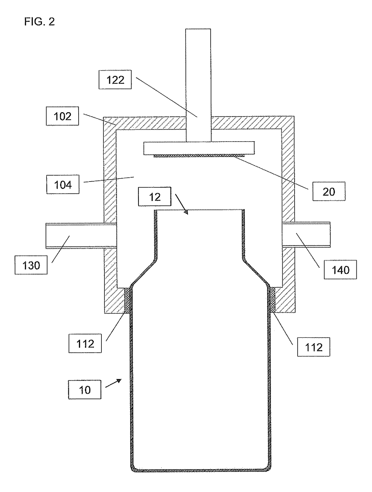 Device and method for atmosphere modification in a container during the sealing process