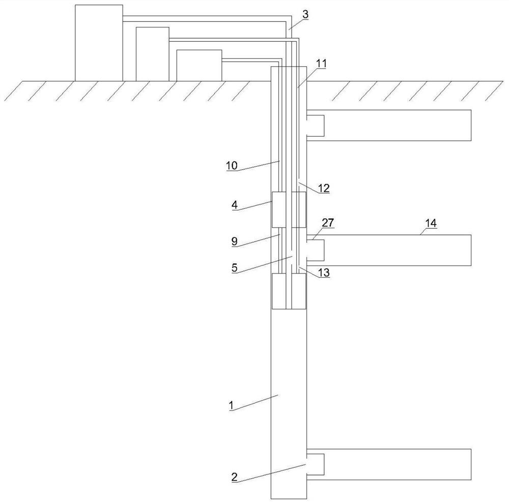 Layered grouting device and application thereof