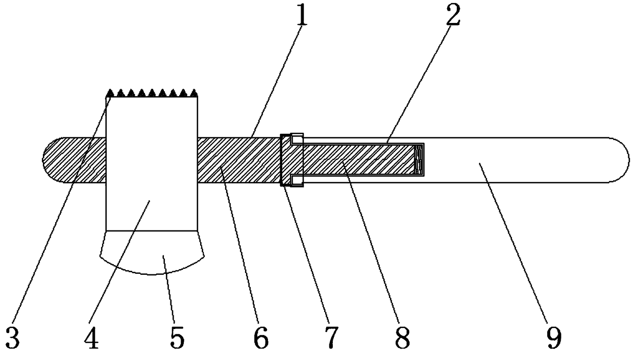 Fire axe with grab handle convenient to replace