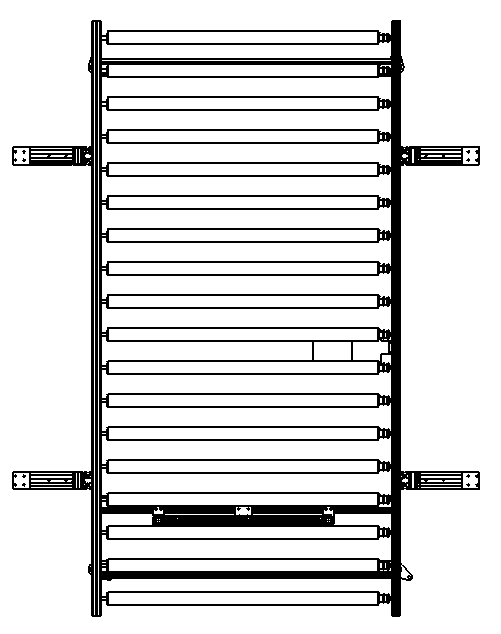 Center positioning system used for roller transmission line