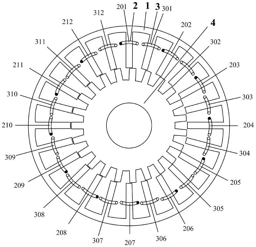 Six-phase static sealing high-temperature superconducting motor