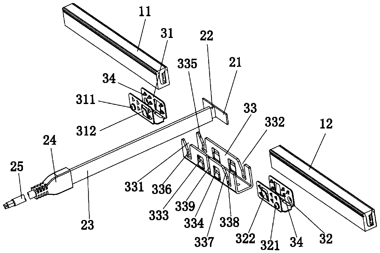 Double-color extrusion lamp strip seamless docking connector capable of supplementing electric power