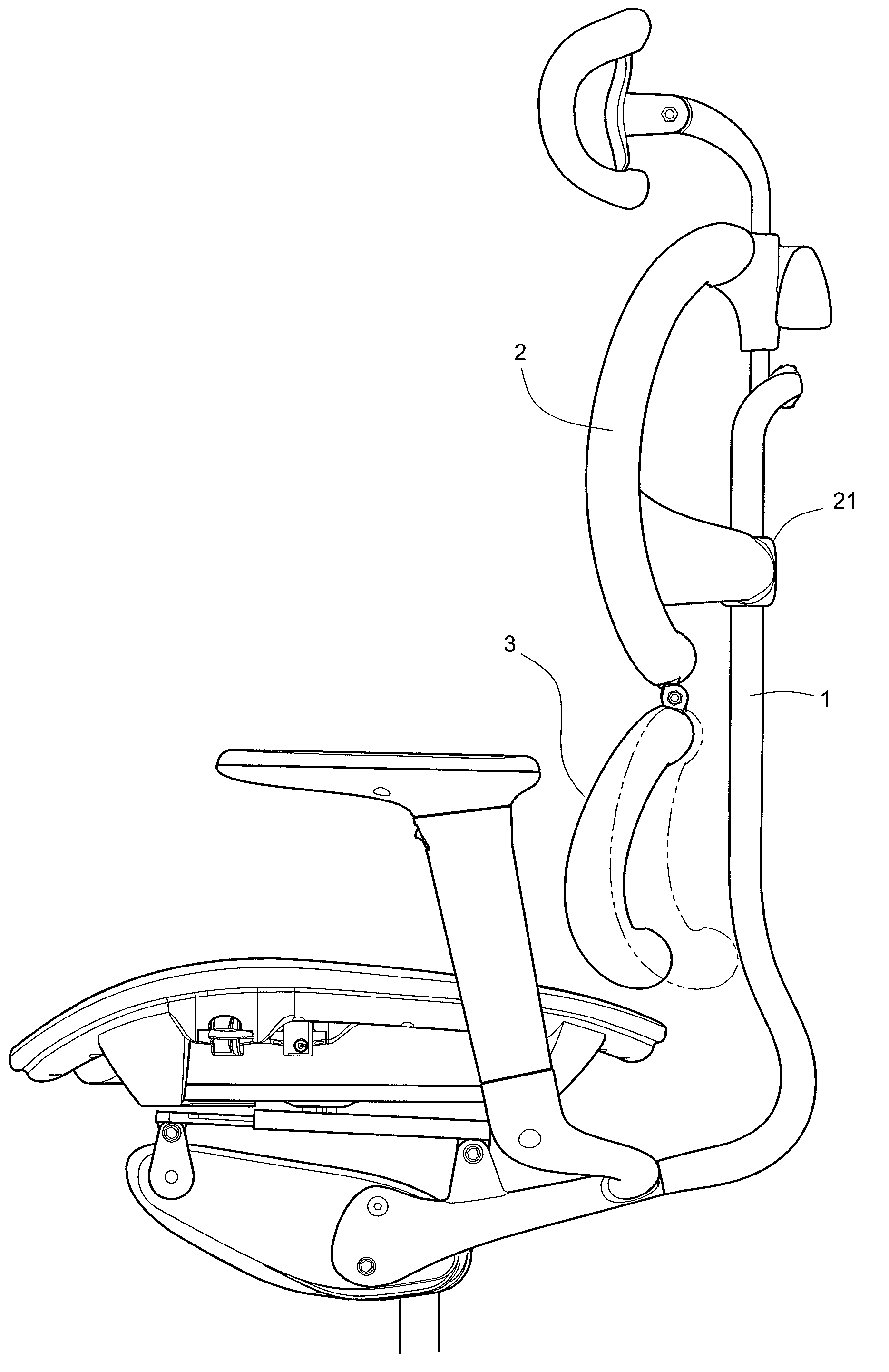 Height-Adjusting Assembly for Office Chair Backrest