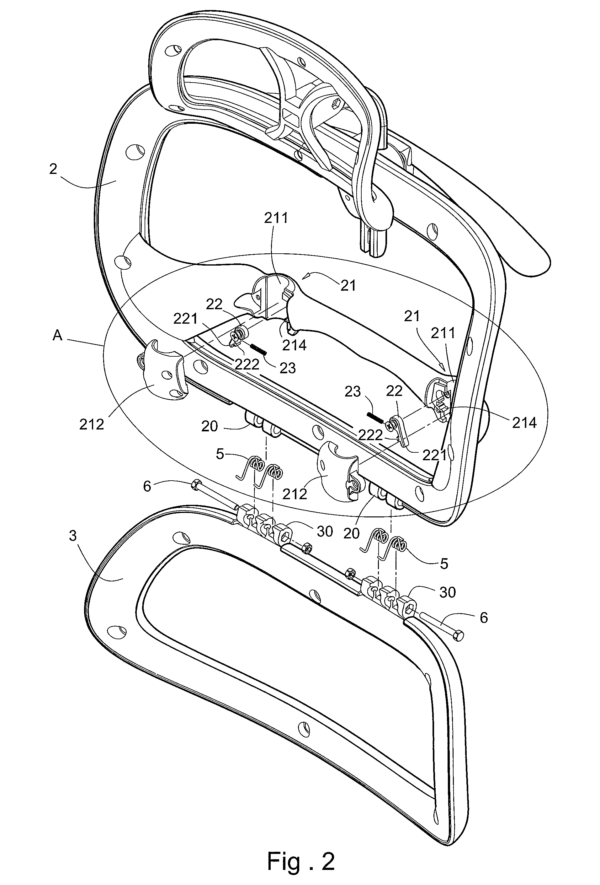 Height-Adjusting Assembly for Office Chair Backrest