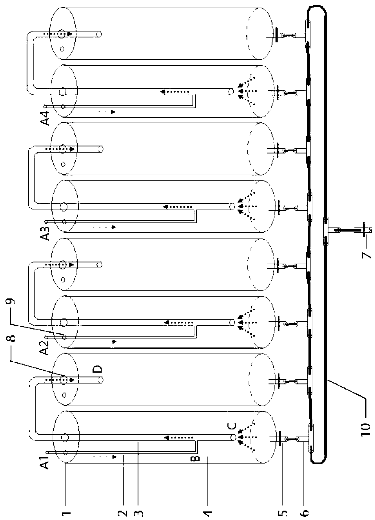 Air-lift circulating-water algae culture system