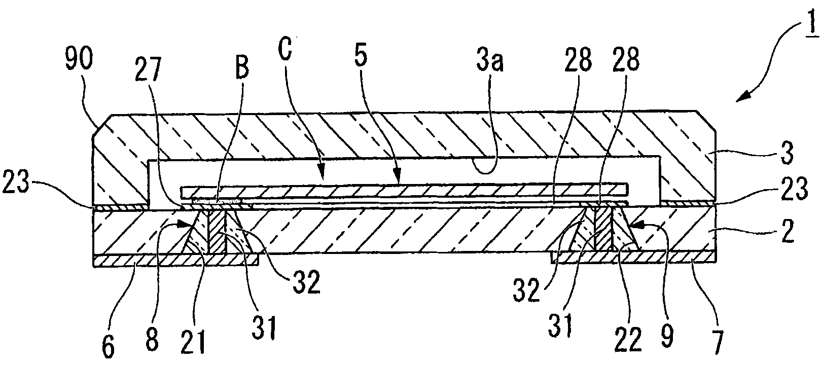 Bonded glass cutting method, package manufacturing method and package